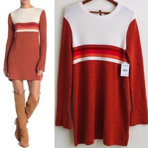 NWT Free People colorblock sweater dress - LARGE